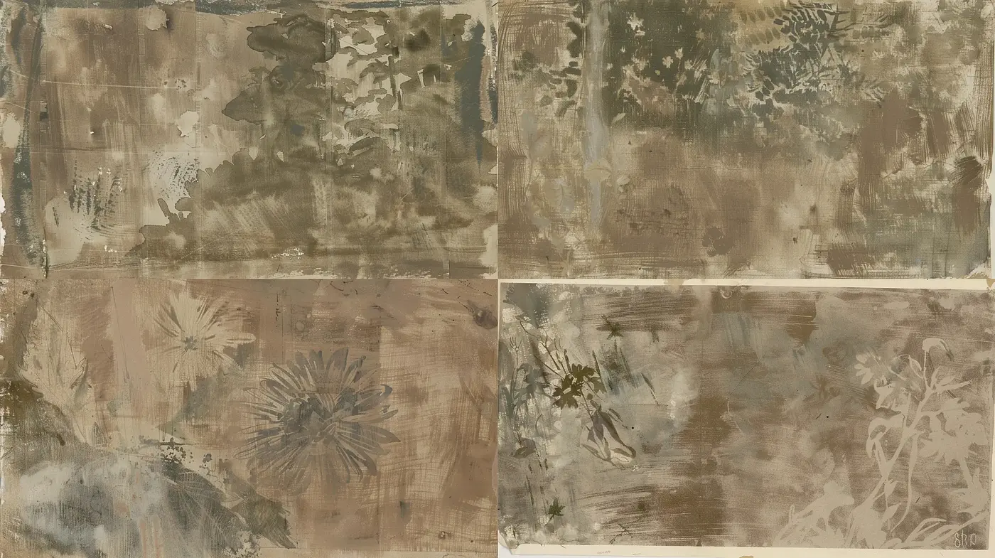 Subdued Earthtone Abstractions Interpreted Through Digital Impressionism - Midjourney sref style
