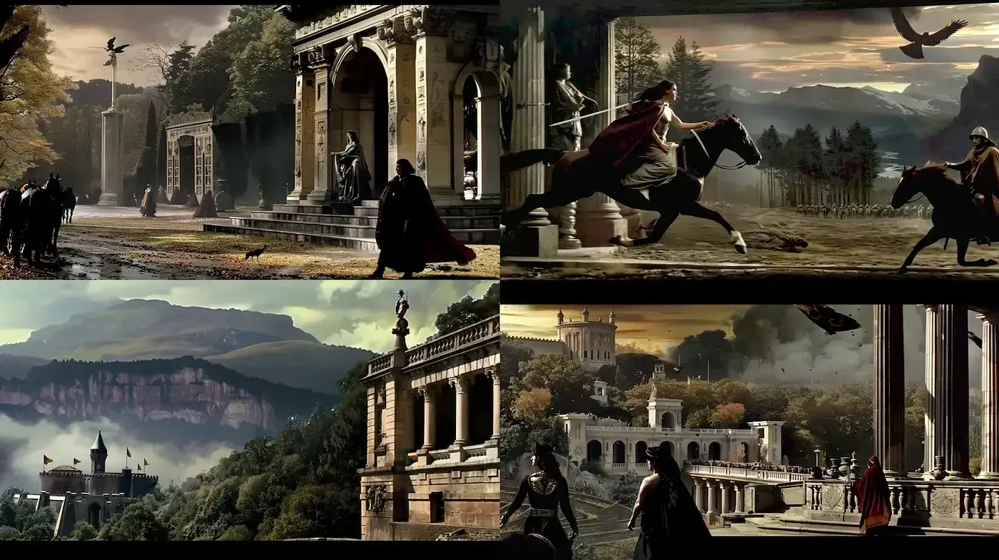 Epic Classical Reverie: A Fusion of Mythos and Romantic Vistas - Midjourney sref style