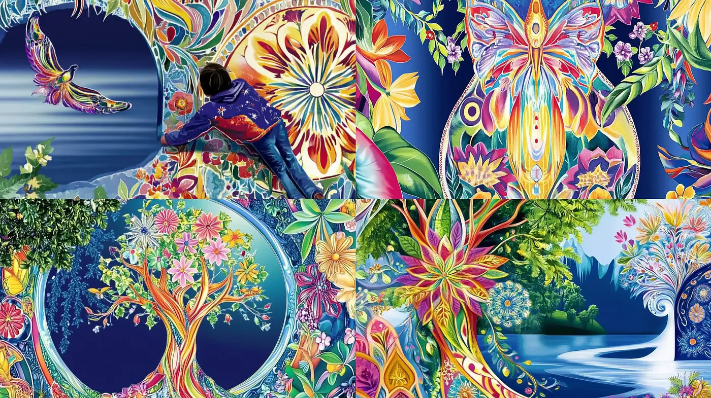 Enchanted Garden of Vibrant Dreams - Midjourney sref style