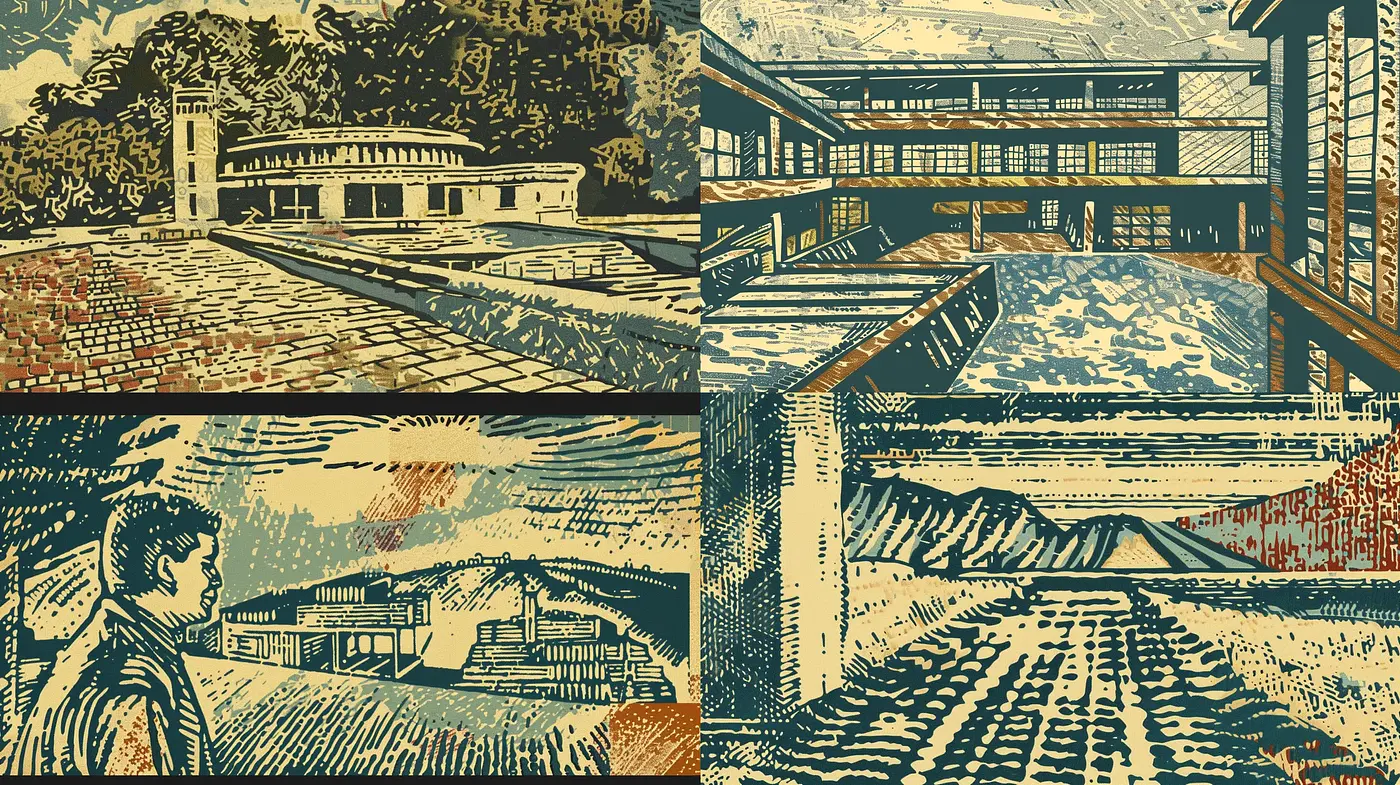 Modern Woodblock Revival: A Contemporary Twist on Traditional Printing Techniques - Midjourney sref style