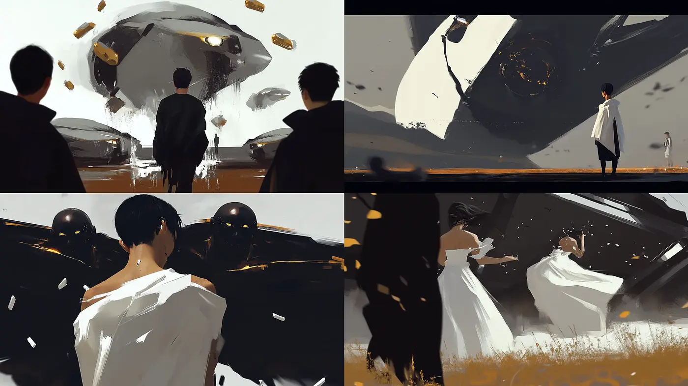 Dramatic Brushwork and Earth Tones: A Cinematic Approach - Midjourney sref style