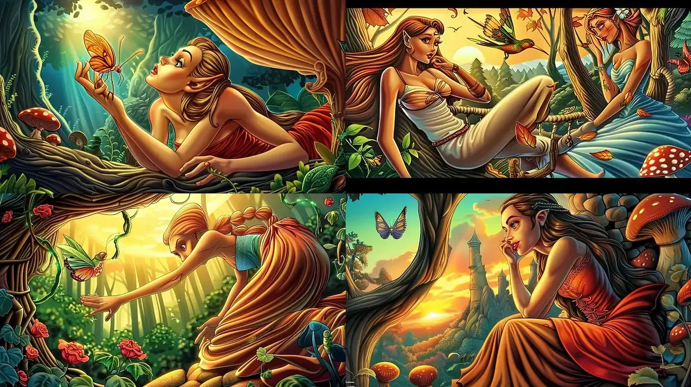 Enchanting fantasy with vivid storytelling and magical realism - Midjourney sref style