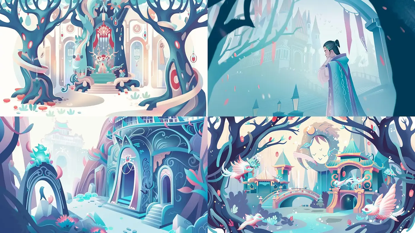 Enchanted Whimsicality: A Dreamlike Tapestry of Stylized Fantasy - Midjourney sref style