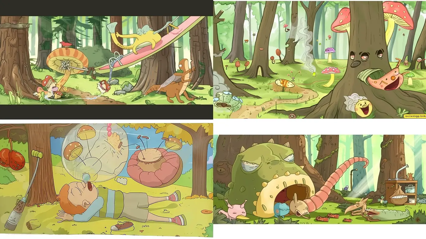 Enchanted Forest Whimsy: A Fusion of Storybook Charm and Subtle Surrealism - Midjourney sref style