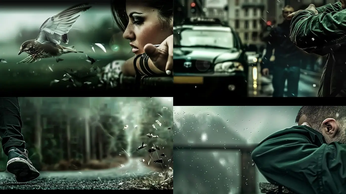Cinematic Gloom: A Stylized Symphony of Desaturated Realism - Midjourney sref style