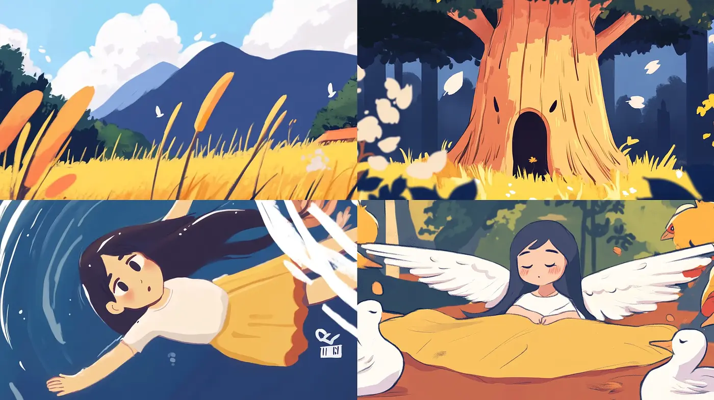 Serene Storybook Vignettes with a Pastel Storytelling Palette - Midjourney sref style