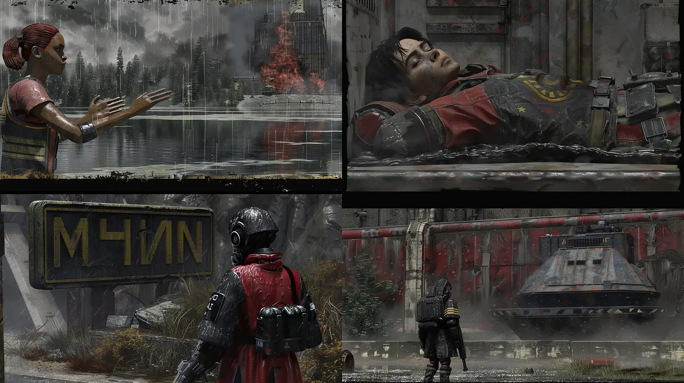 Ethereal Dystopian Echoes: A Fusion of Faded Realism and Sci-Fi Imagery - Midjourney sref style