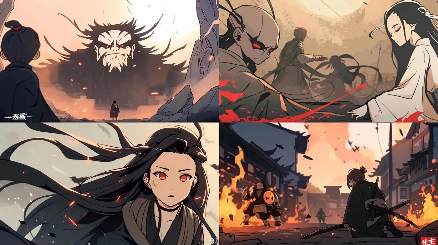 Ethereal Dawn of Resilient Spirits: An Anime-Inspired Tapestry of Warm Hues and Dynamic Composition - Midjourney sref style