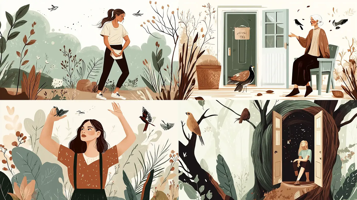 Earthy Tones and Whimsical Storybook Illustration Style - Midjourney sref style