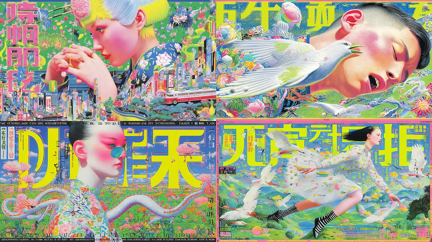 Vibrant and surreal mixed-media aesthetic with a touch of modern pop culture - Midjourney sref style