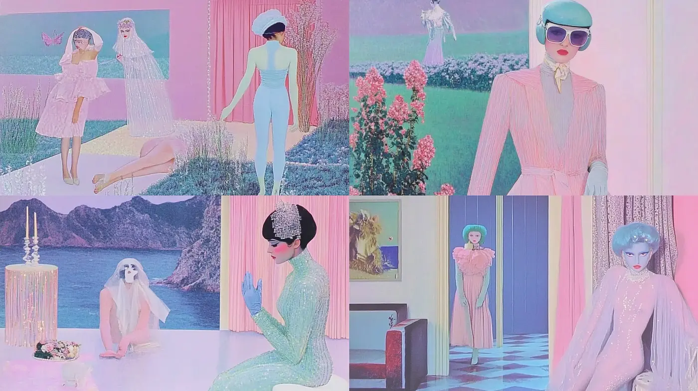 Ethereal Pastel Dreamscape with a Retrofuturistic Touch - Midjourney sref style