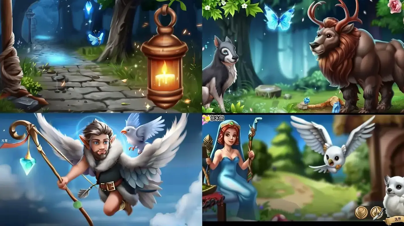 Enchanted Forest Fantasy with Whimsical Characters and Vibrant Textures - Midjourney sref style