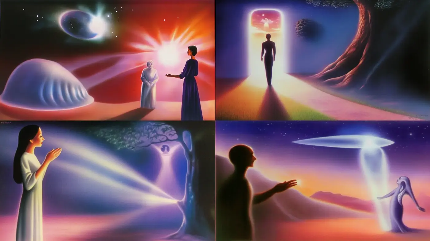 Ethereal Cosmic Elegance in Surrealistic Paintings - Midjourney sref style