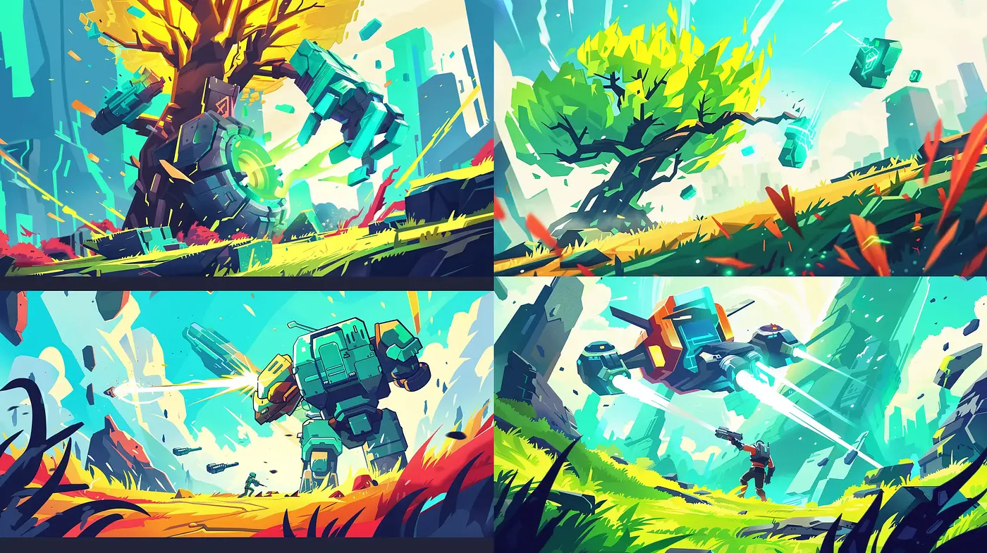 Dynamic Sci-Fi Brushwork Panoramas - Midjourney sref style