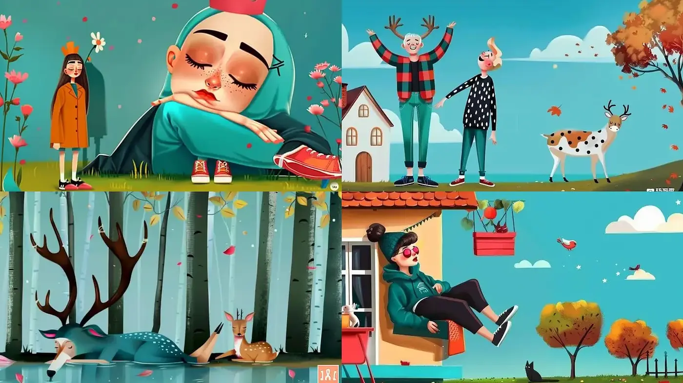 Playful and Vibrant Illustrations with a Touch of Whimsy - Midjourney sref style