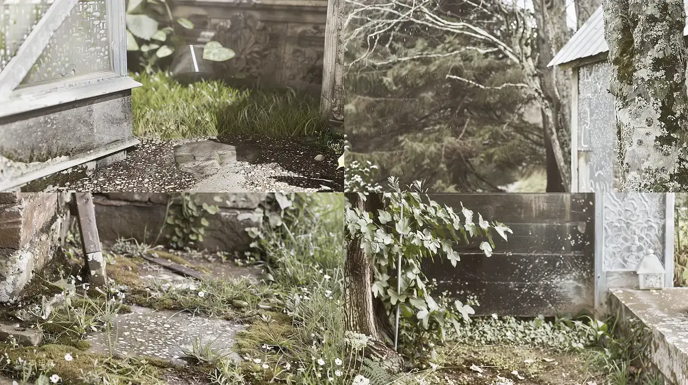 Serene and Rustic Landscape Aesthetic with Vintage Undertones - Midjourney sref style