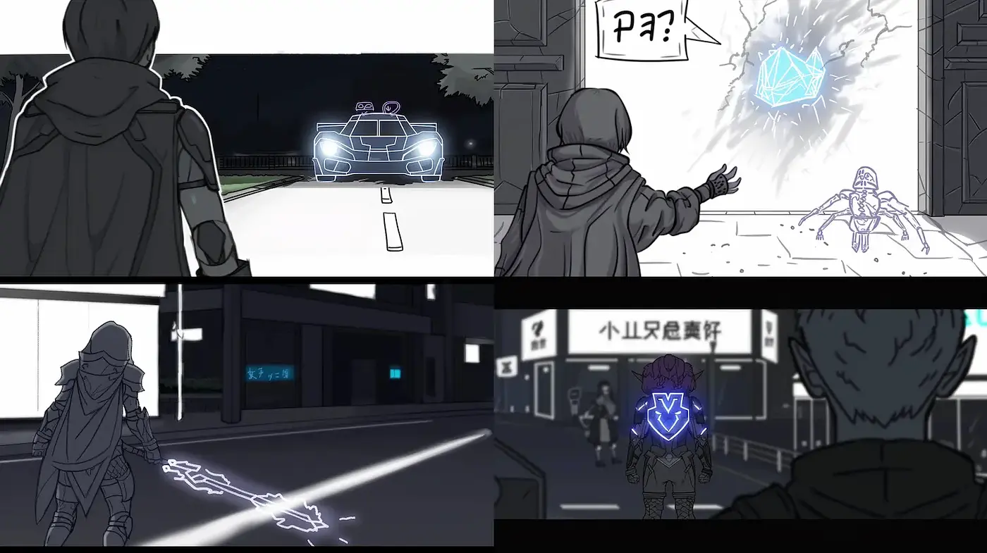 Futuristic Urban Comic-Style with Neon Accents - Midjourney sref style