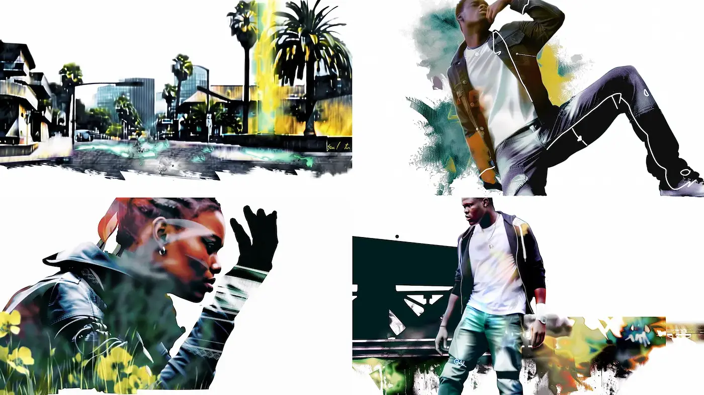 Dynamic Urban Expressionism with a Fusion of Natural Elements - Midjourney sref style