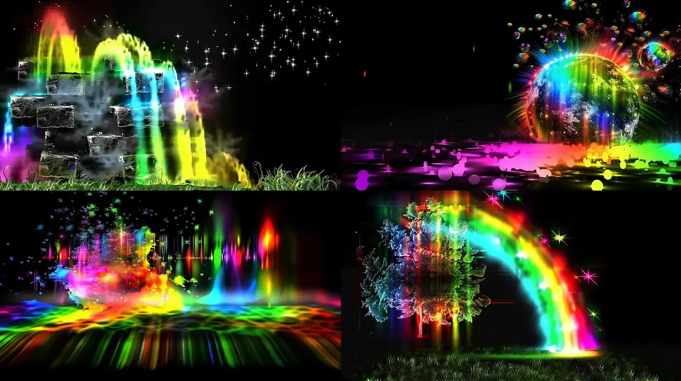 Vibrant and Energetic Abstract Spectrum with Dynamic Light Effects - Midjourney sref style