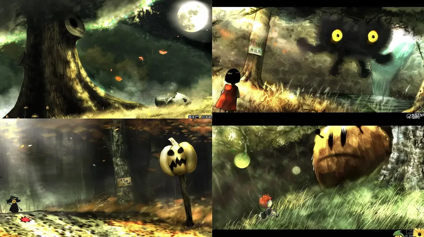 Whimsical and Enigmatic Forest Scenes with a Touch of the Supernatural - Midjourney sref style