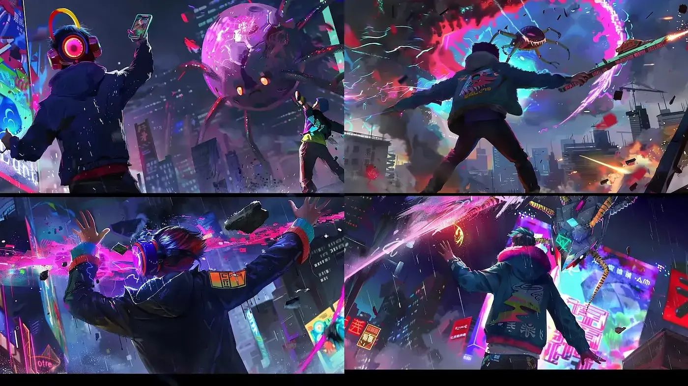 Dynamic Cyberpunk Aesthetic with Retro-Futuristic Influence - Midjourney sref style