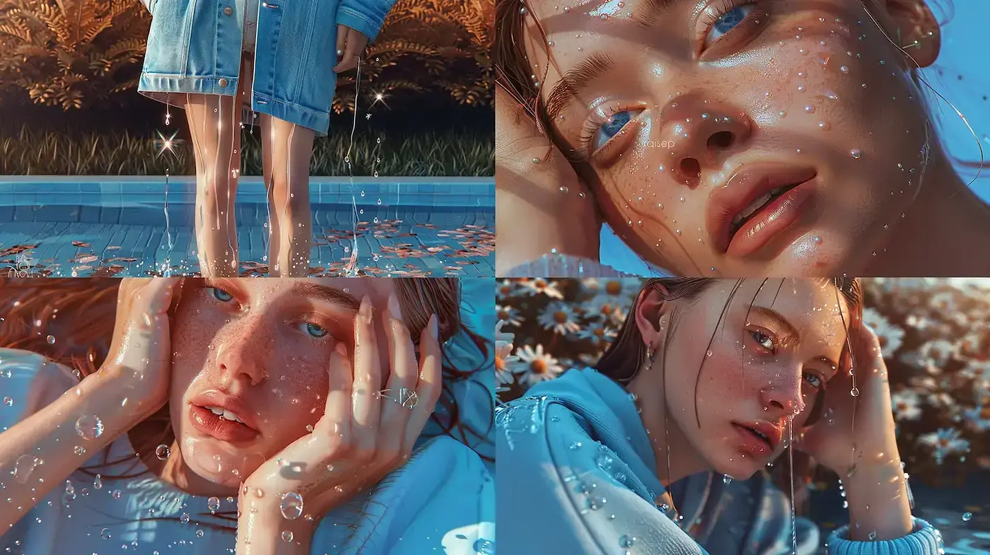 Dreamy Hydro-Aesthetic with a Vintage Touch - Midjourney sref style