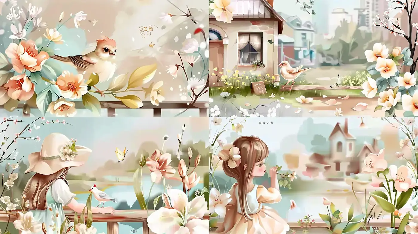 Charming Whimsy with Nature-Inspired Serene Aesthetics - Midjourney sref style