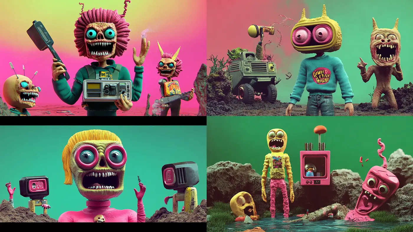 Eccentric Retrofuturism with a Surreal Cartoonish Twist - Midjourney sref style