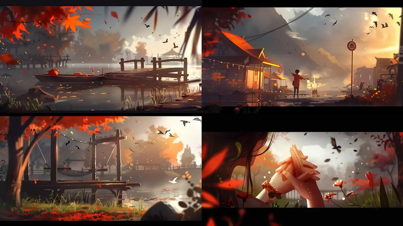 Autumnal Hues and Cinematic Light - Midjourney sref style
