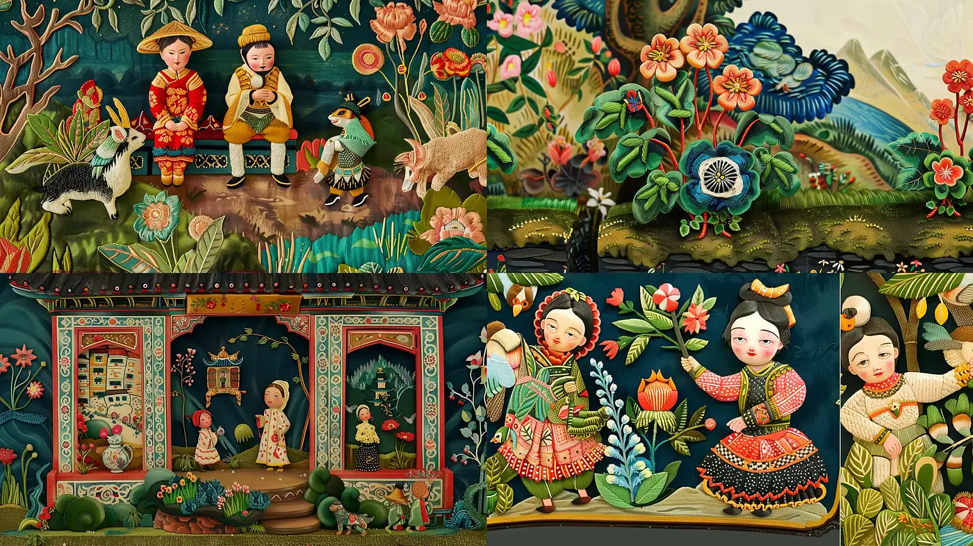 Enchanted Folklore Vividity: A Homage to Traditional Chinese Artistry - Midjourney sref style