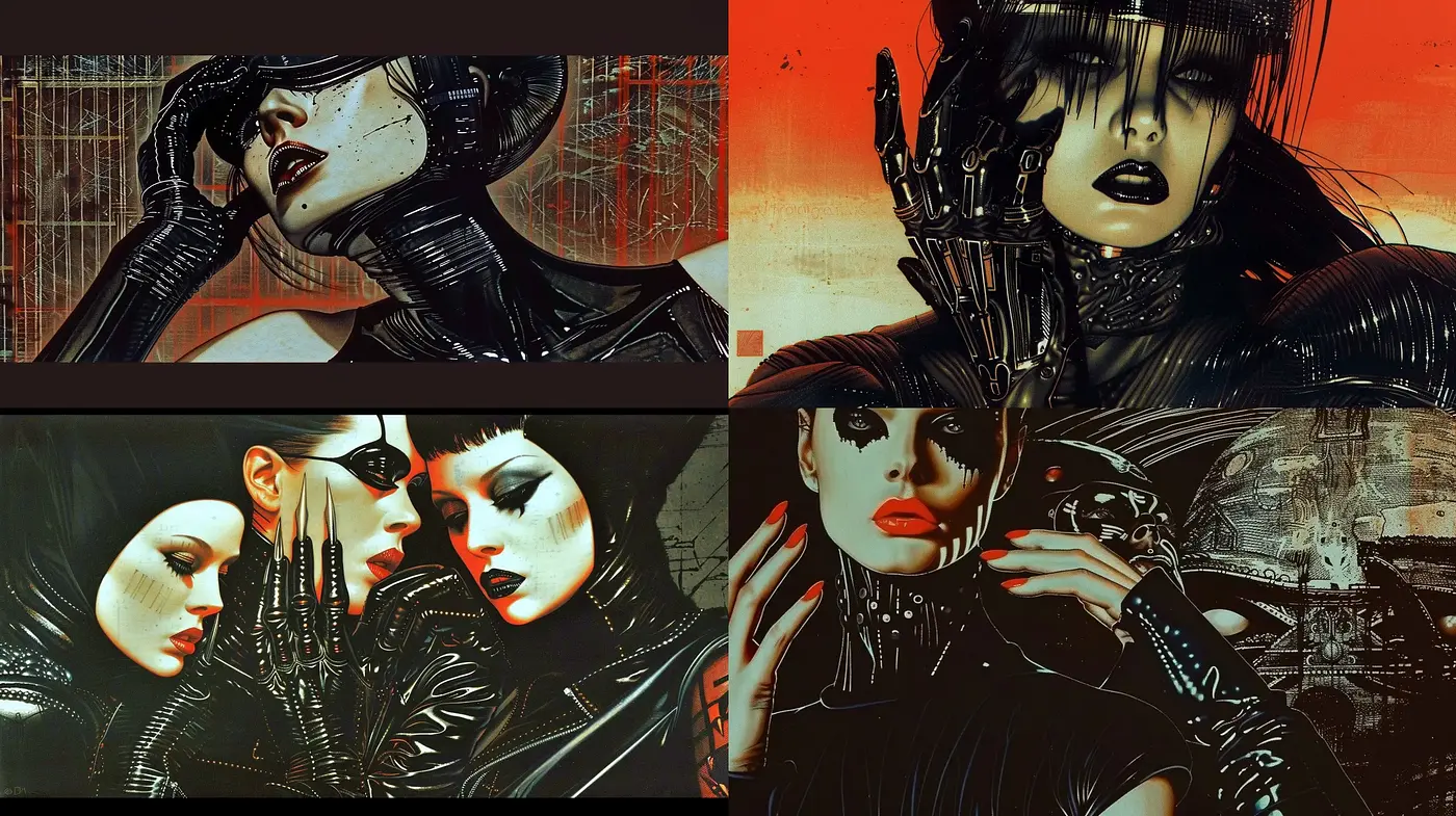 Cyberpunk Elegance through Rustic Aesthetics - Midjourney sref style