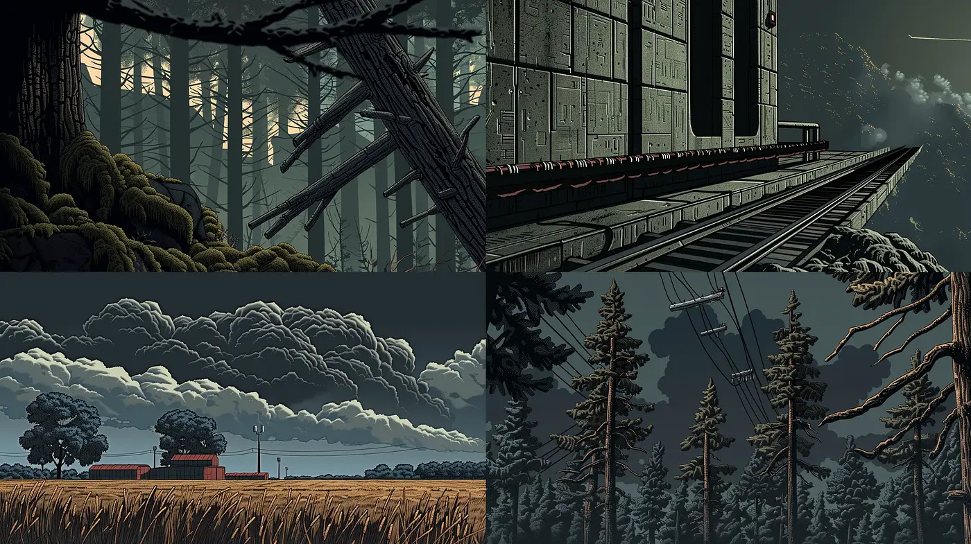 Sombre Hues of a Stylized Past: Consistent Artistic Expression - Midjourney sref style