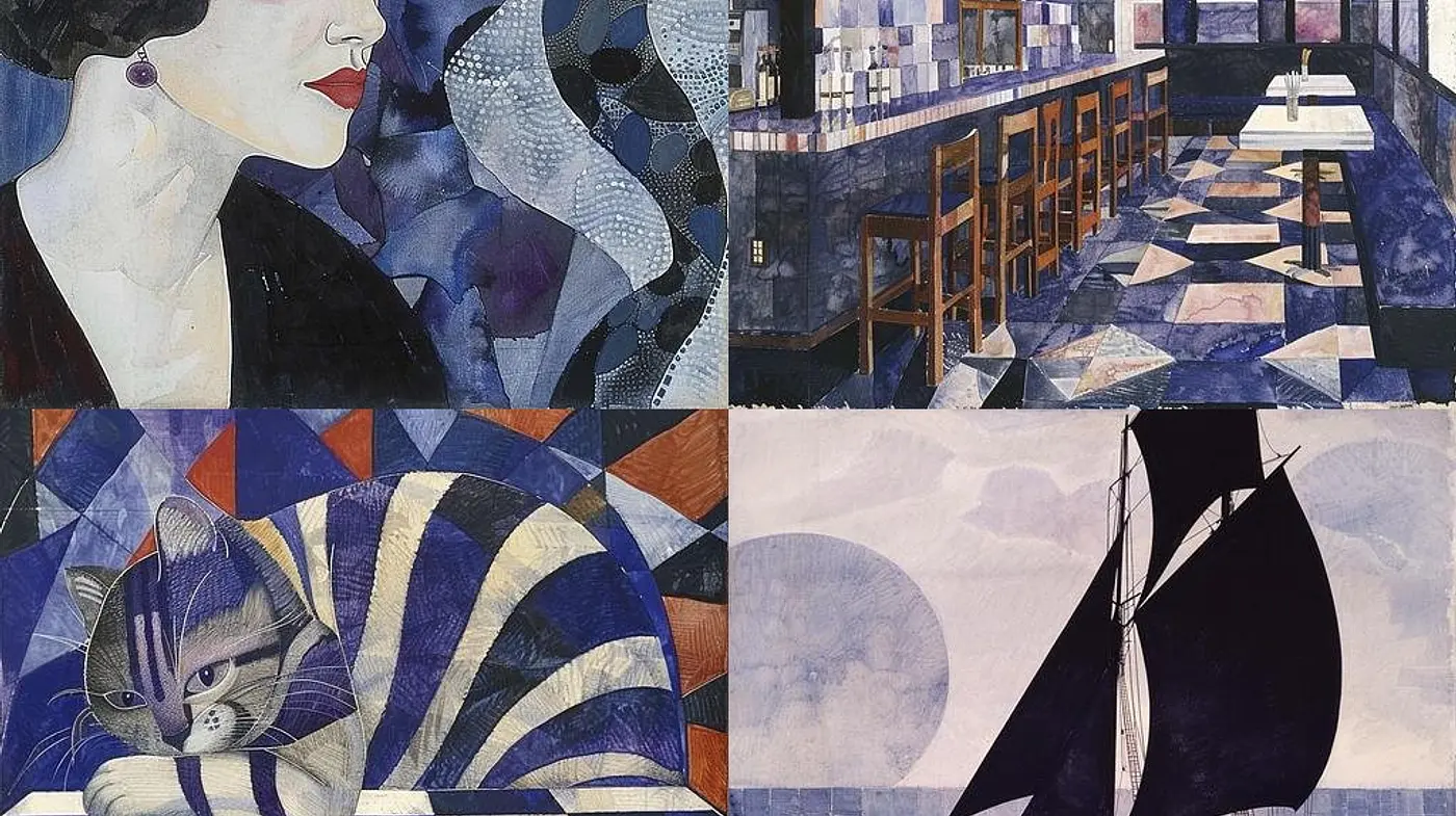 Ethereal Nautical Dreams in Monochromatic Cubism - Midjourney sref style