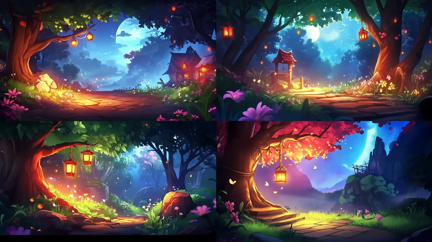Enchanted Twilight: A Harmonious Blend of Anime-Inspired Fantasy Art - Midjourney sref style