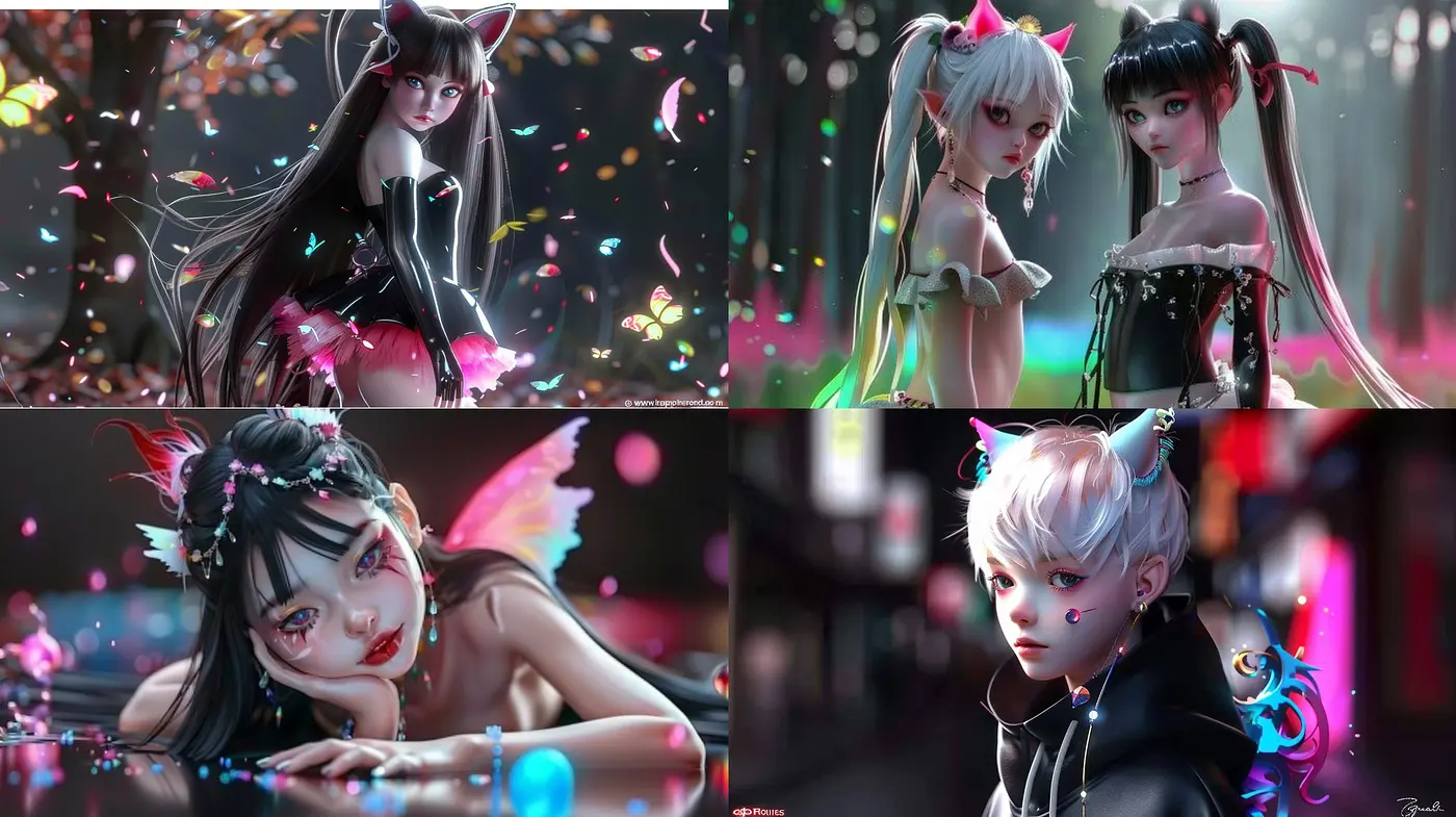 Enigmatic Neon Dreamscape: A Fusion of Cyberpunk and Anime Aesthetics - Midjourney sref style