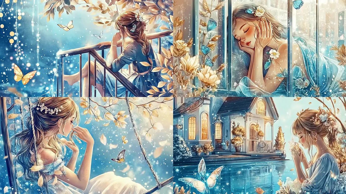 Ethereal Dreamscapes with Gentle Pastel Tones and Whimsical Imagery - Midjourney sref style