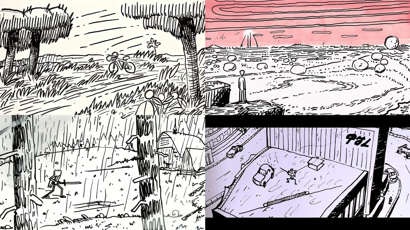 Quirky Illustrative Landscapes with a Whimsical Touch - Midjourney sref style