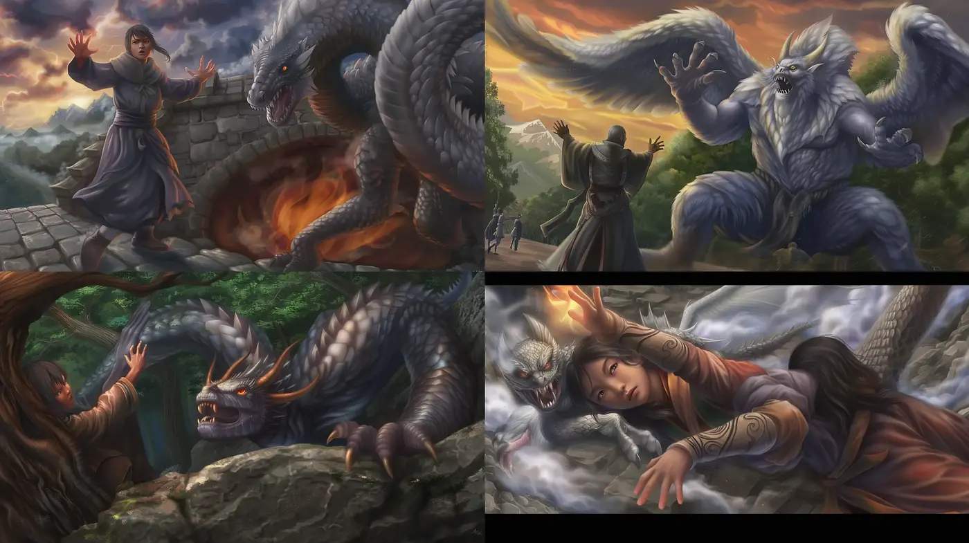 Epic Fantasy Illustrations Evoking Myths and Legends - Midjourney sref style