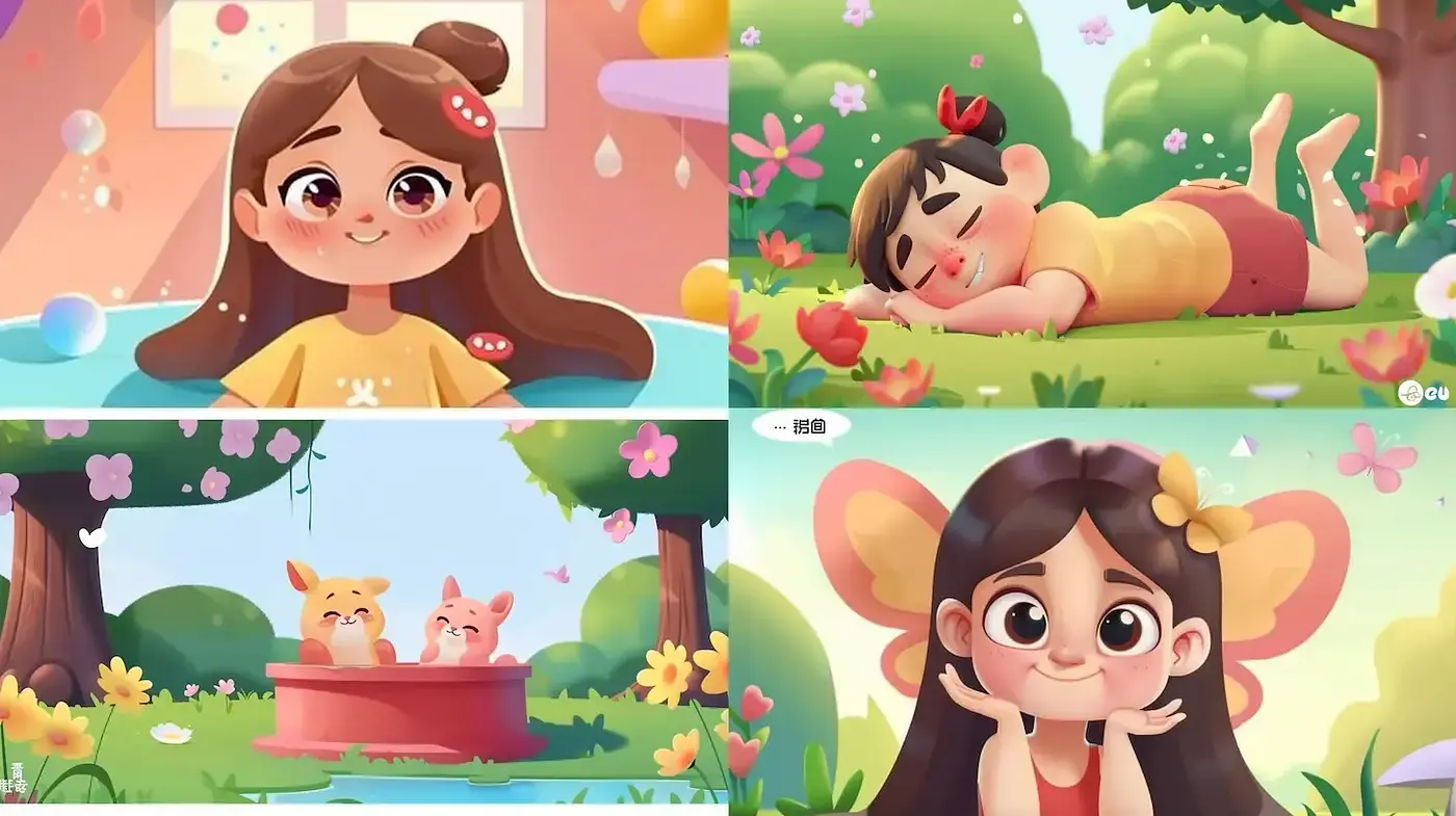 Whimsical and Playful Cartoon Aesthetic with a Childlike Charm - Midjourney sref style