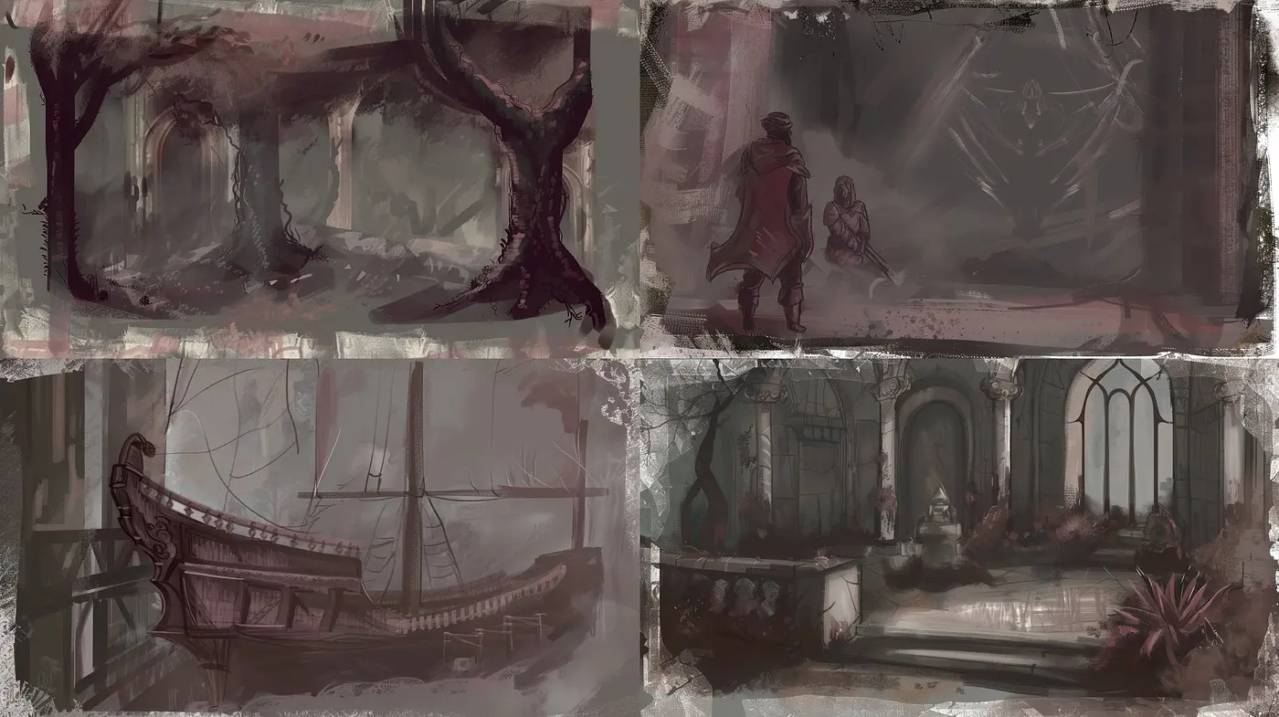 Ethereal Shades of Sepia: A Meld of Dreamlike Surrealism and Mysterious Ambiance - Midjourney sref style