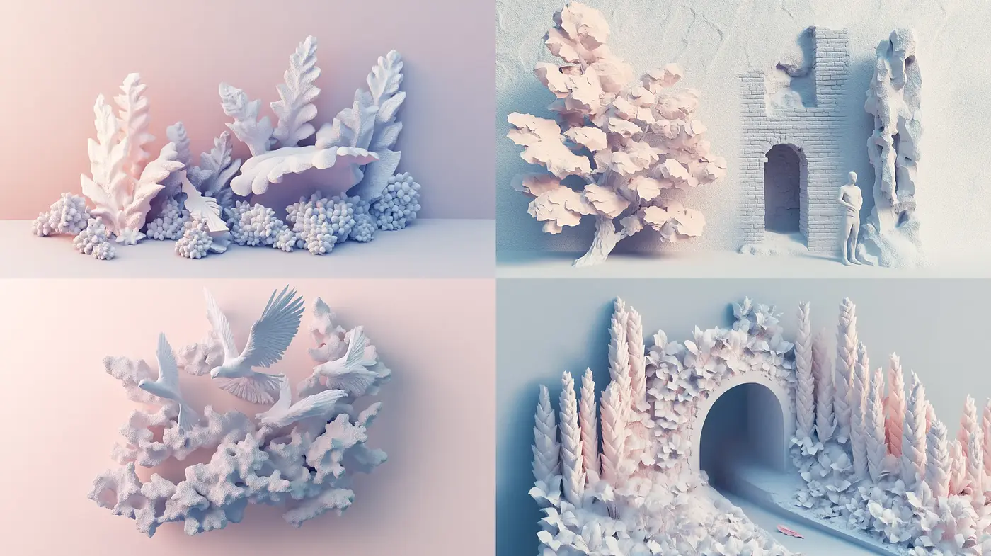Ethereal Pastel Dreamscape: A Study in Serenity and Subtlety - Midjourney sref style