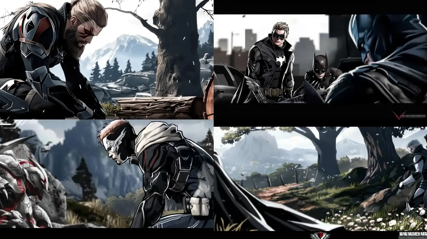 Dynamic Graphic Novel Elegance with Cinematic Flair - Midjourney sref style