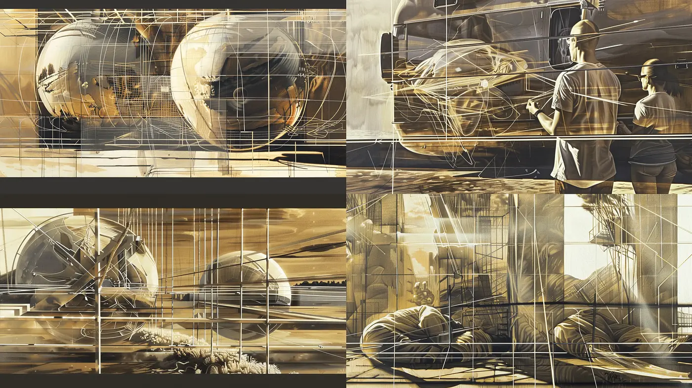 Distorted Sepia-Toned Dreamscape Artistry - Midjourney sref style