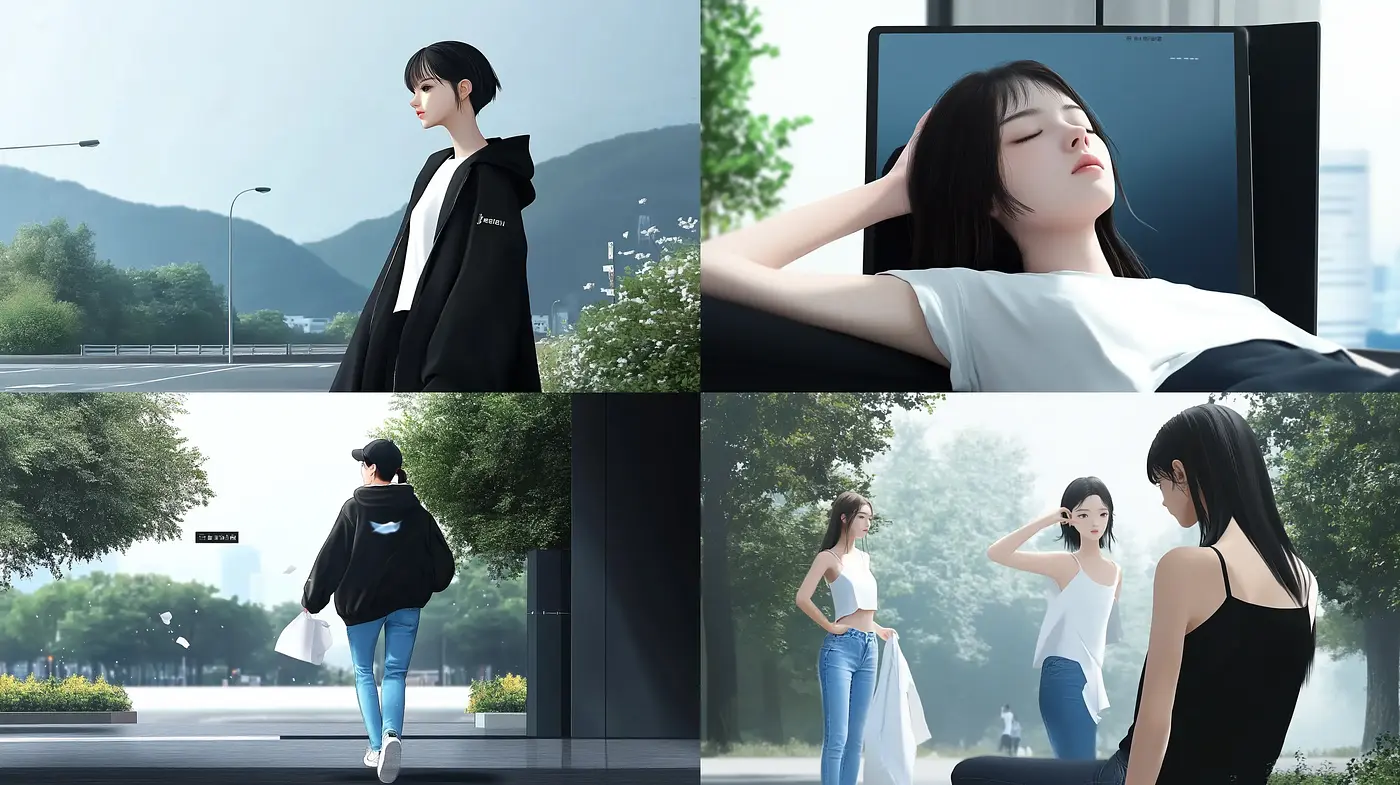 Serene Contemplation in Modern Anime Aesthetic - Midjourney sref style