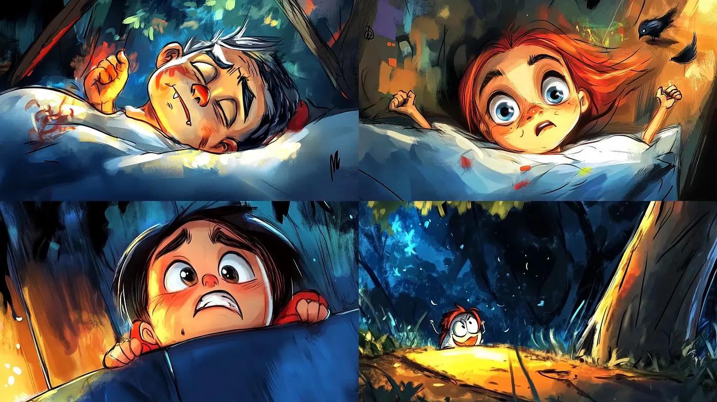 Dynamic Storybook Illustration Style with Vivid Colors and Expressive Lighting - Midjourney sref style
