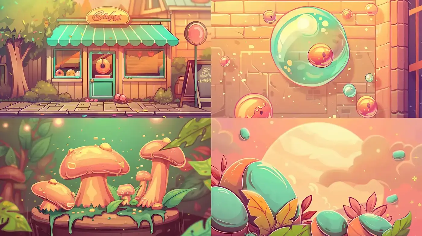 Charming and whimsical illustration style with vibrant pastel tones - Midjourney sref style