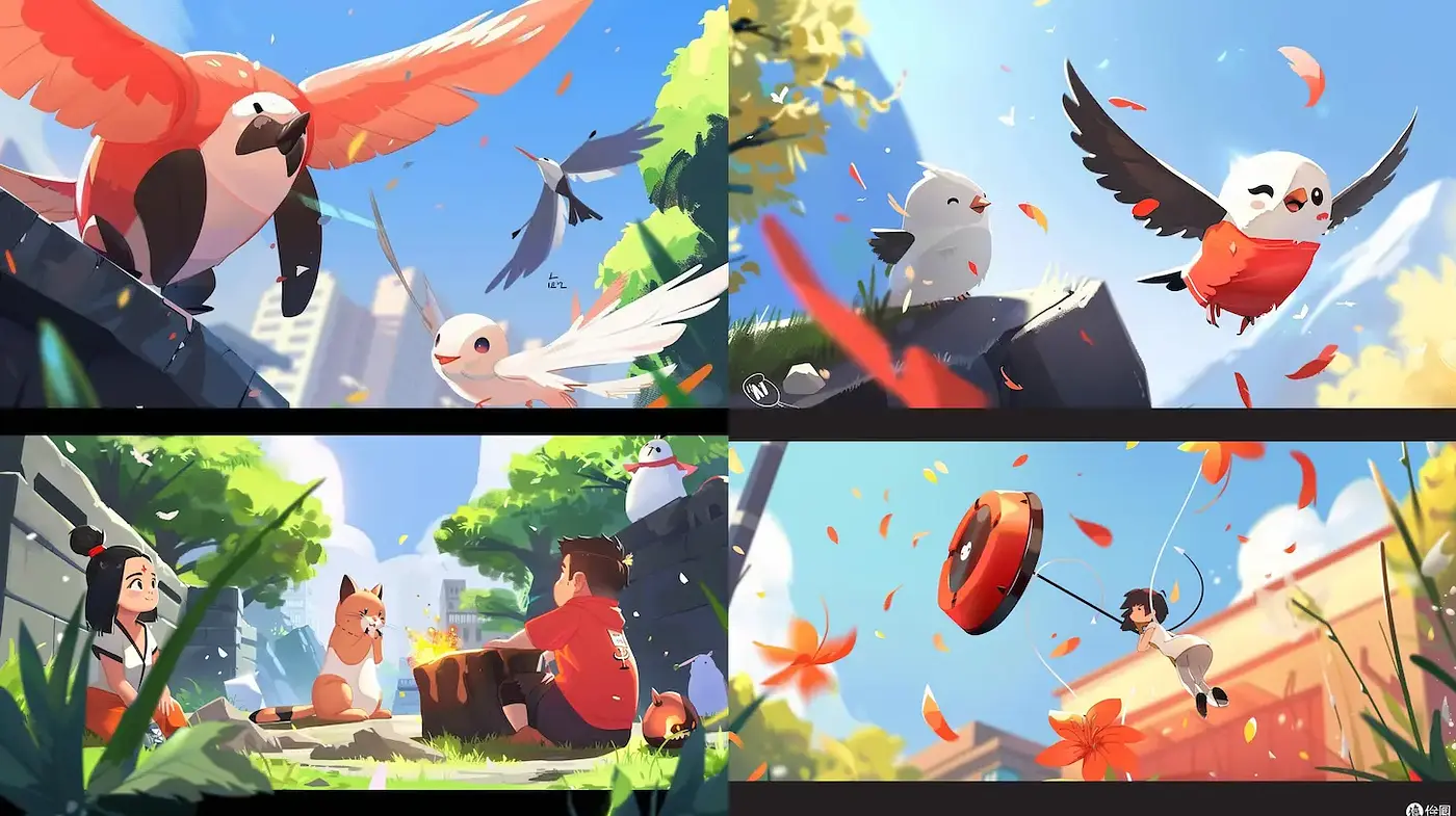 Charming and Playful Illustrative Style with Vibrant Natural Elements - Midjourney sref style