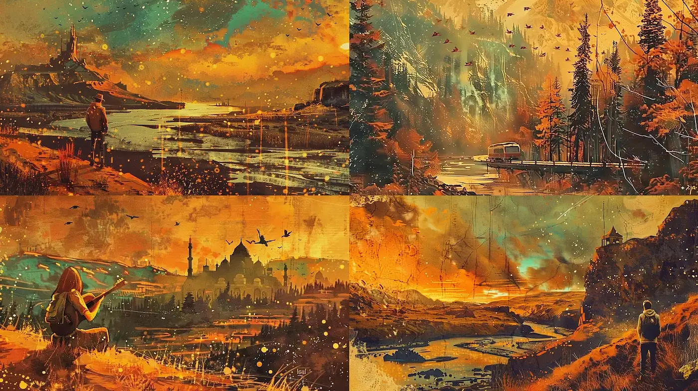 Surreal Landscapes with a Dreamlike Quality - Midjourney sref style