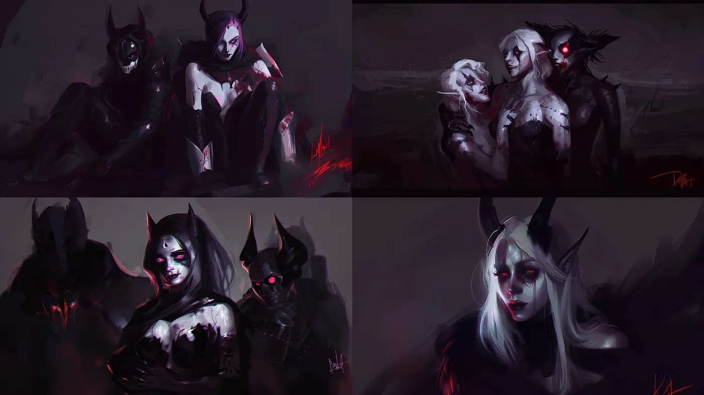 Gothic Nocturne: A Fusion of Dark Fantasy and Moody Ambience in Artistic Imagery - Midjourney sref style
