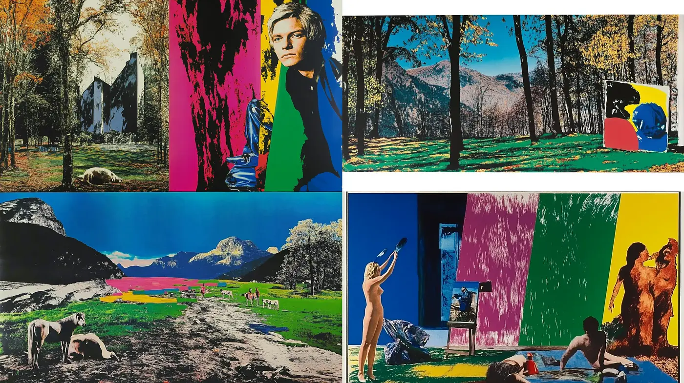 Vibrantly Divergent Landscapes with Pop Art Overtones - Midjourney sref style